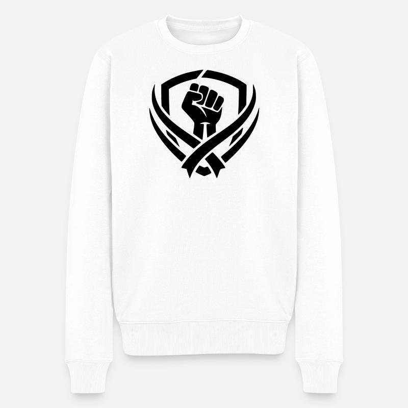 logo combat  - Pull Premium bio Homme - blanc