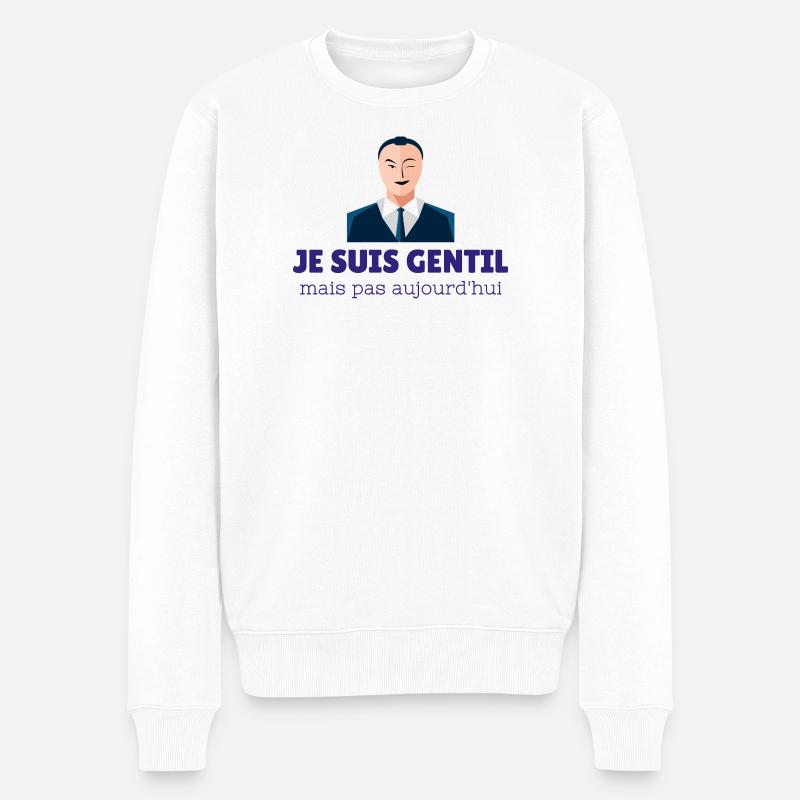 Schön, aber heute nicht - Männer Premium Bio Pullover - Weiß