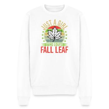 Just A Girl Who Loves Fall Leaf - Men's Premium Organic Jumper - white - Front - Thijin (182cm)