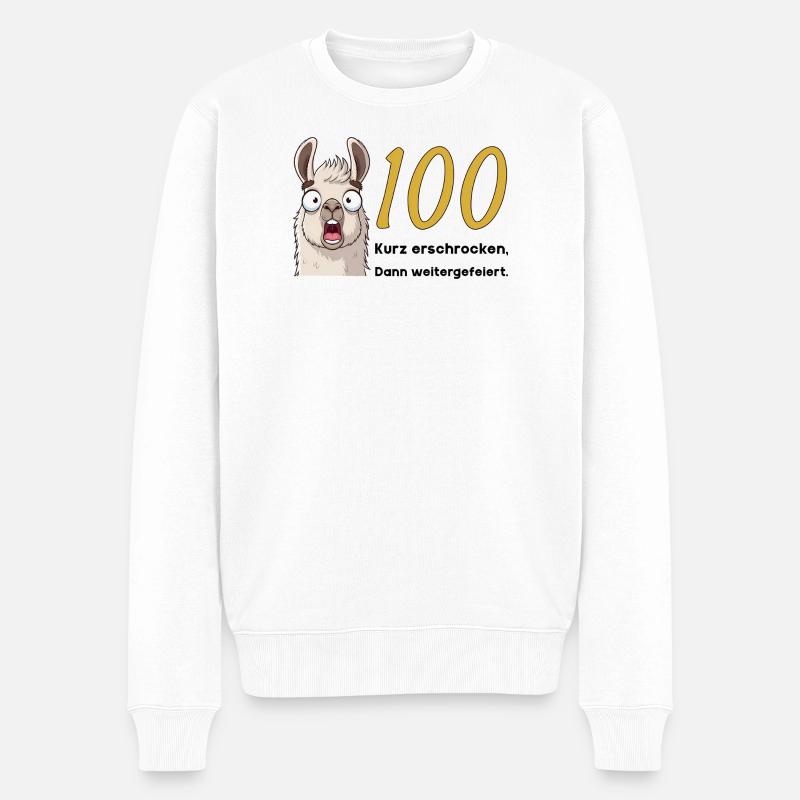 100e anniversaire – brièvement effrayé, puis célébré - Pull Premium bio Homme - blanc