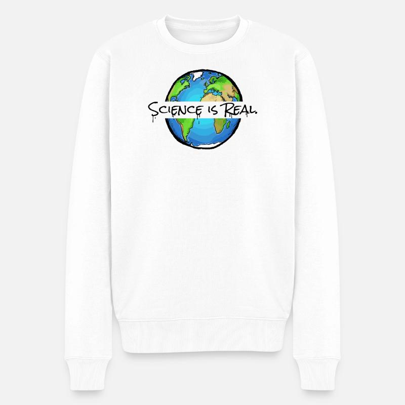 Science Is Real - Statement - Männer Premium Bio Pullover - Weiß