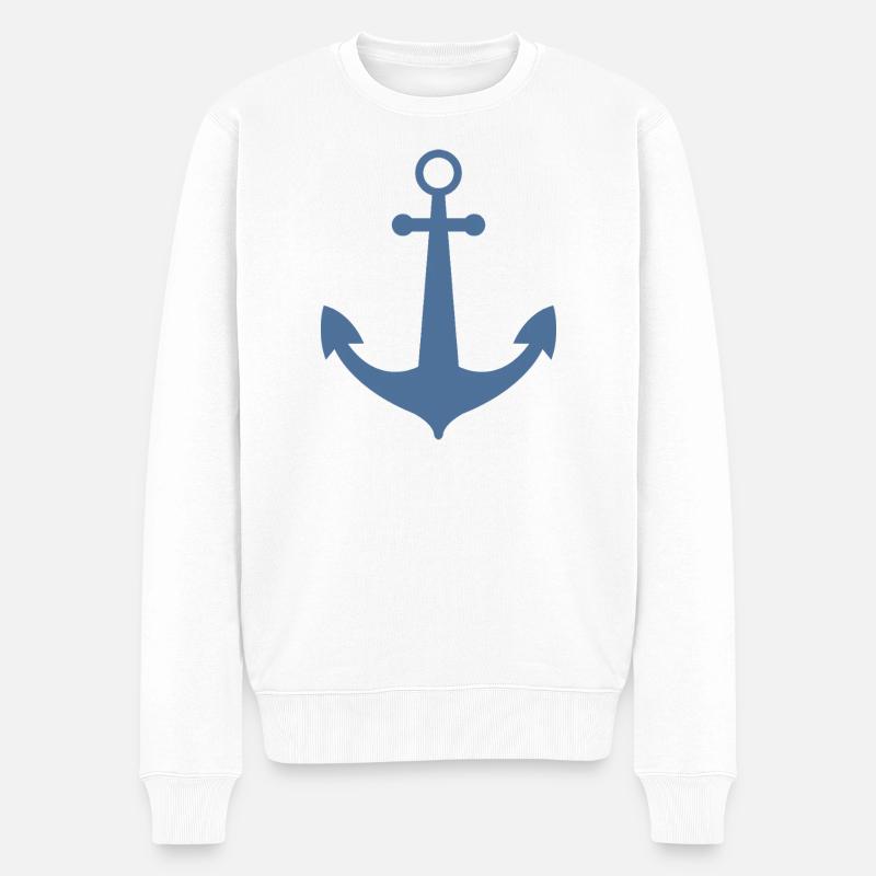 Anker - Männer Premium Bio Pullover - Weiß