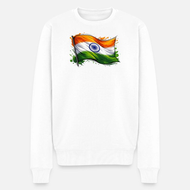 Drapeau indien - Pull Premium bio Homme - blanc