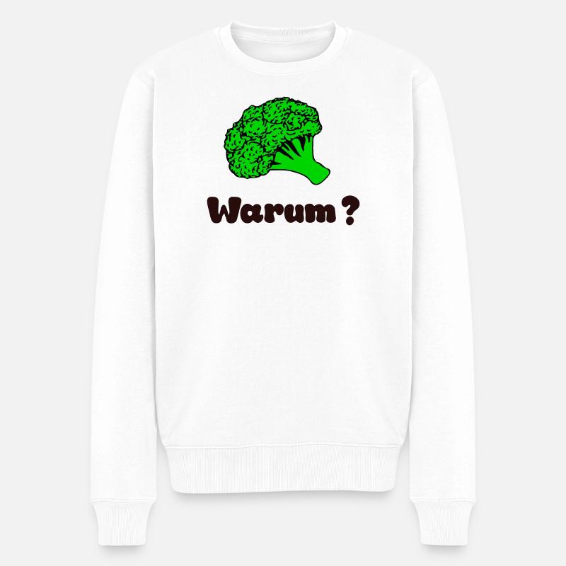 Warum Brokkoli - Männer Premium Bio Pullover - Weiß
