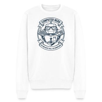 Computer Nerd Robot Logo - Men's Premium Organic Jumper - white - Front - Thijin (182cm)