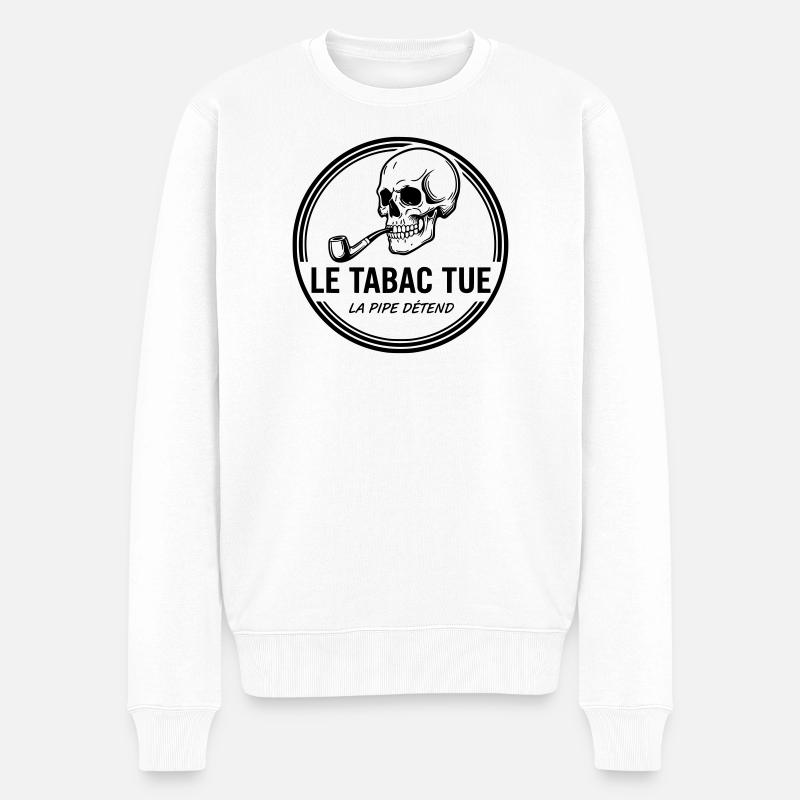 Tête de mort humour  - Pull Premium bio Homme - blanc