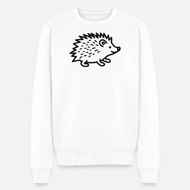 süßer Igel - Männer Premium Bio Pullover - Weiß