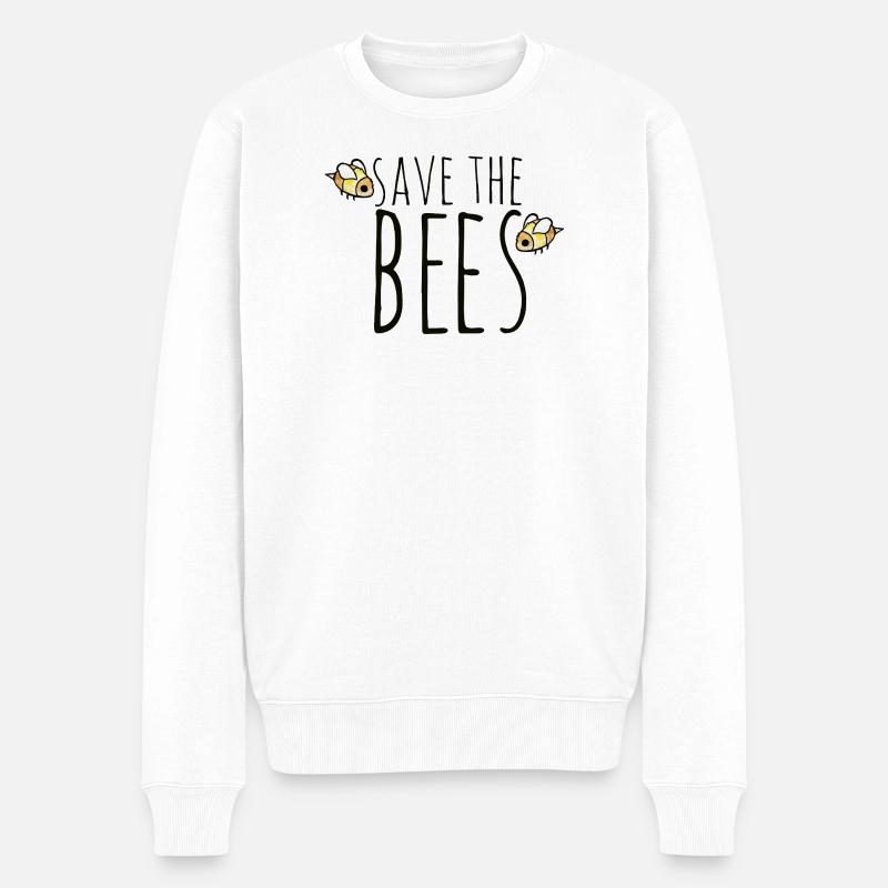 Save the Bees Bienenschutz - Männer Premium Bio Pullover - Weiß