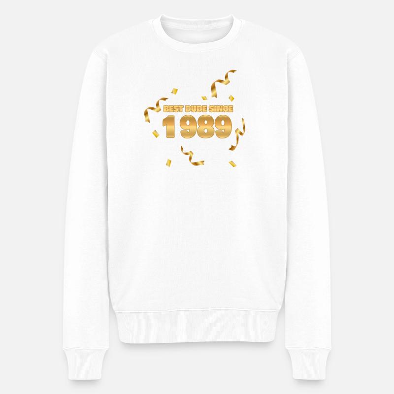 1989 - Männer Premium Bio Pullover - Weiß
