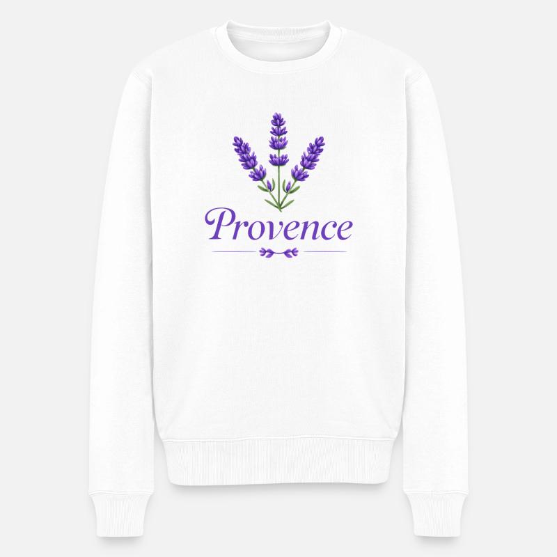 provence_lavance - Männer Premium Bio Pullover - Weiß