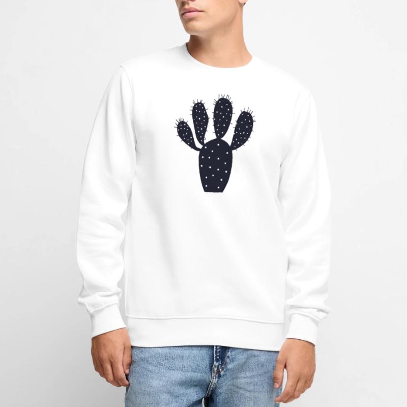 Mitternachtskaktus-Silhouette Männer Premium Bio Pullover