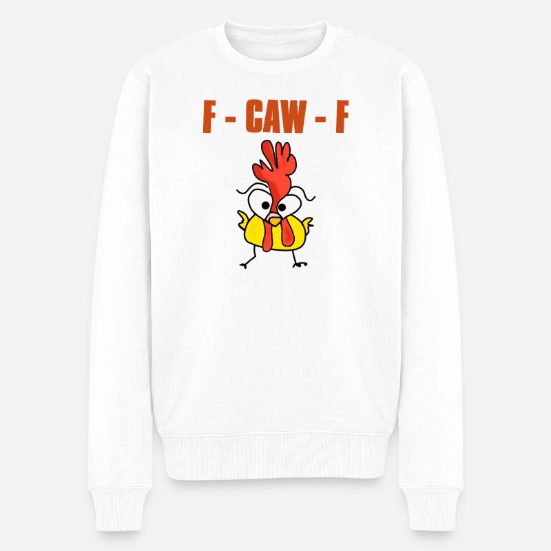 f caw f - Männer Premium Bio Pullover - Weiß