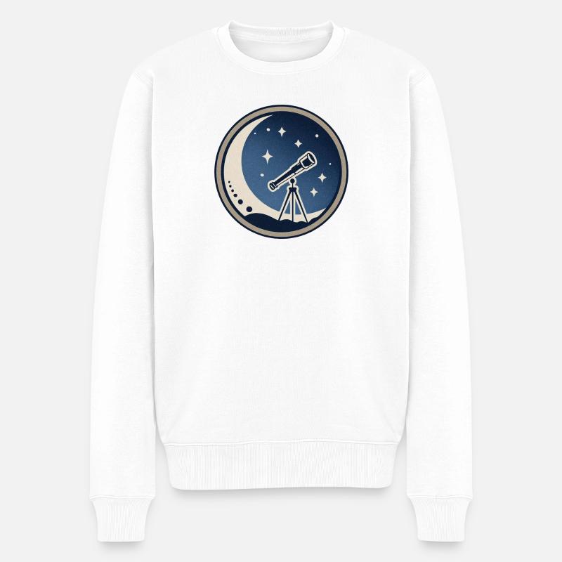 Astronomie et fascination pour l’univers infini - Pull Premium bio Homme - blanc