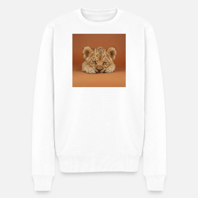 Petit guépard endormi - Pull Premium bio Homme - blanc