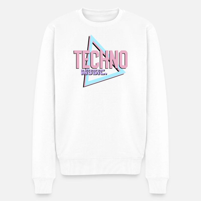 Logo rétro Techno Neon - Pull Premium bio Homme - blanc