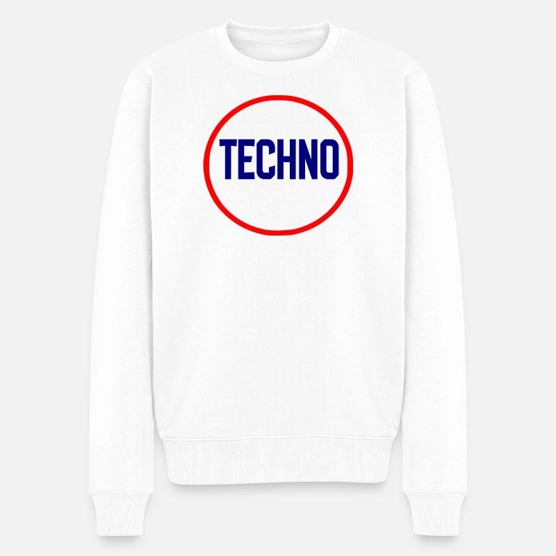 Techno Pulse Circle Logo - Pull Premium bio Homme - blanc