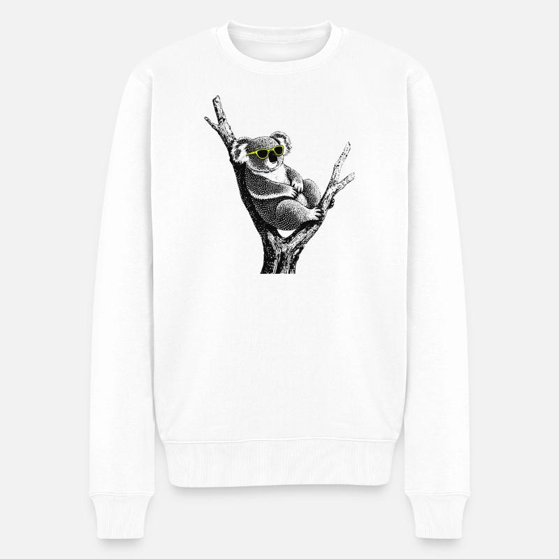 Chilliger Koala  - Männer Premium Bio Pullover - Weiß