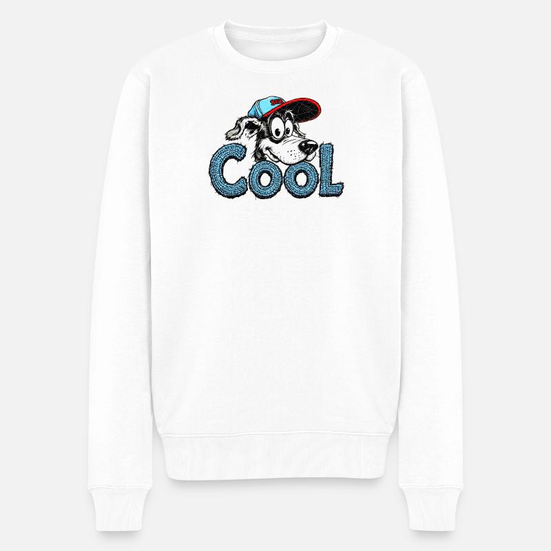 Still Cool Dog Grafik - Männer Premium Bio Pullover - Weiß