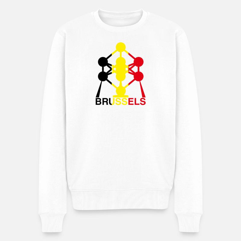 Atomium Brussels – Ikone der belgischen Flagge - Männer Premium Bio Pullover - Weiß