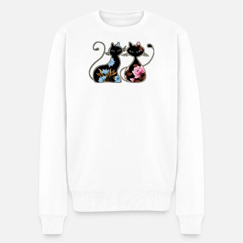 Chats - Pull Premium bio Homme - blanc