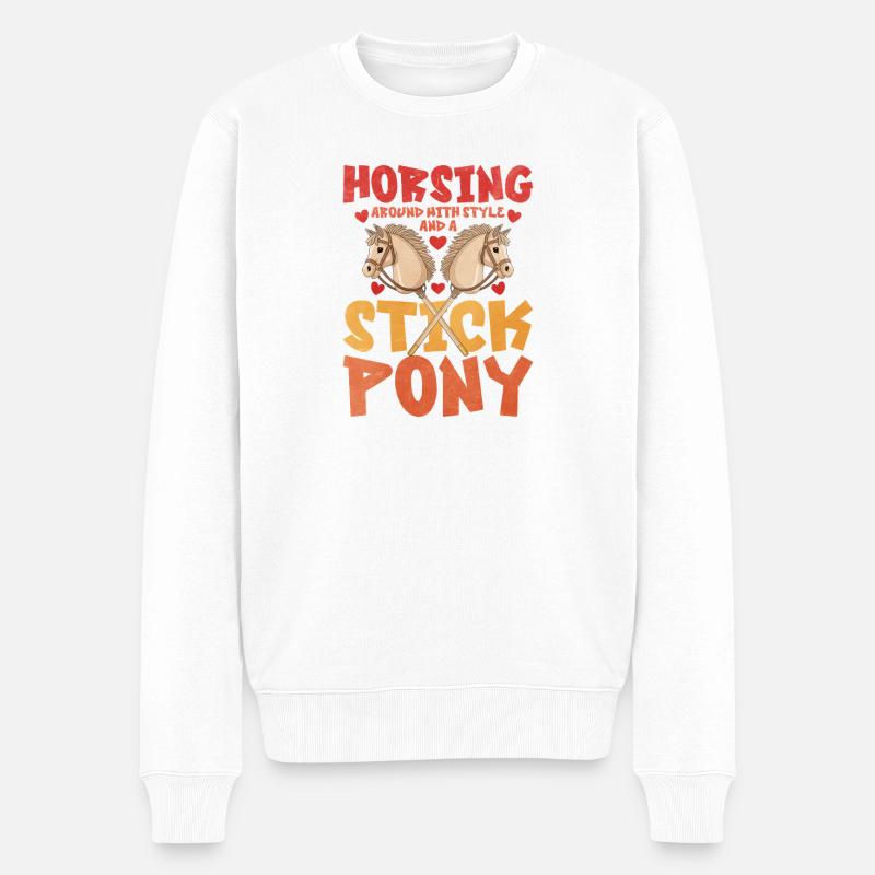 S’amuser Stick Pony Hobby Cavalier - Pull Premium bio Homme - blanc