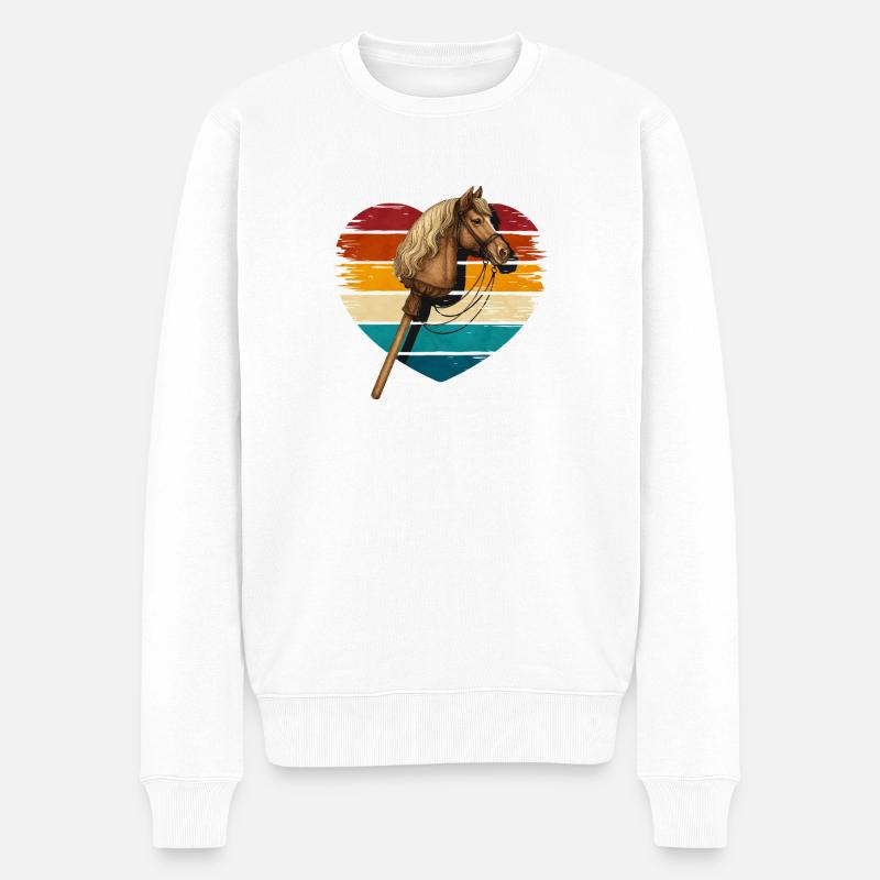 34 Hobby Horsing Lovers - Männer Premium Bio Pullover - Weiß