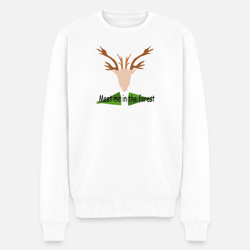 Meet_me_in_the_forest - Männer Premium Bio Pullover - Weiß