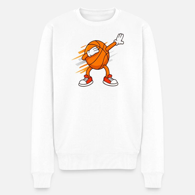 Basketball-Dabbing-Maskottchen lustige Sportarten - Männer Premium Bio Pullover - Weiß