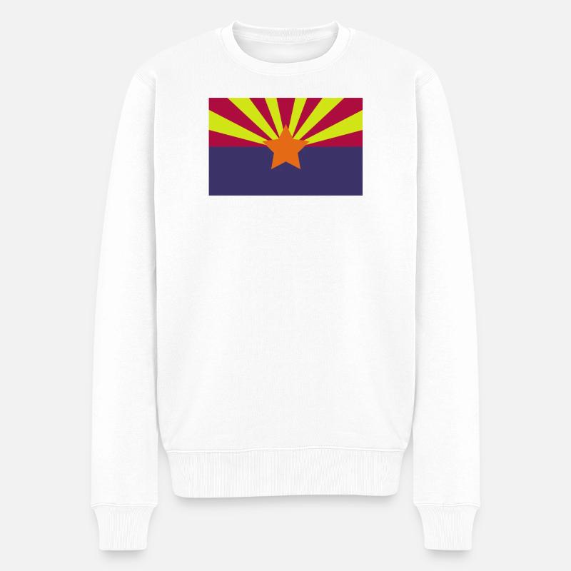 Arizona-Flagge - Männer Premium Bio Pullover - Weiß