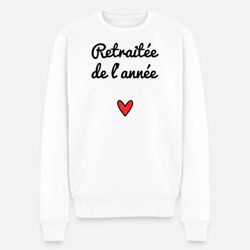 RETRAITEE. RETRAITE. RETRAITEE. RETRAITE - Pull Premium bio Homme - blanc