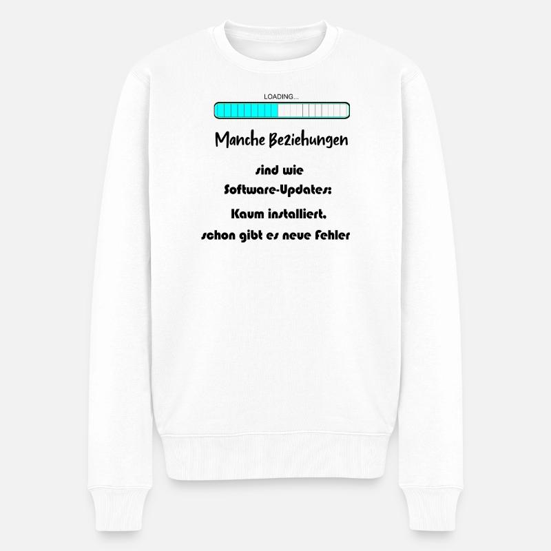 Fortschrittsbalken Blau Muster - Männer Premium Bio Pullover - Weiß