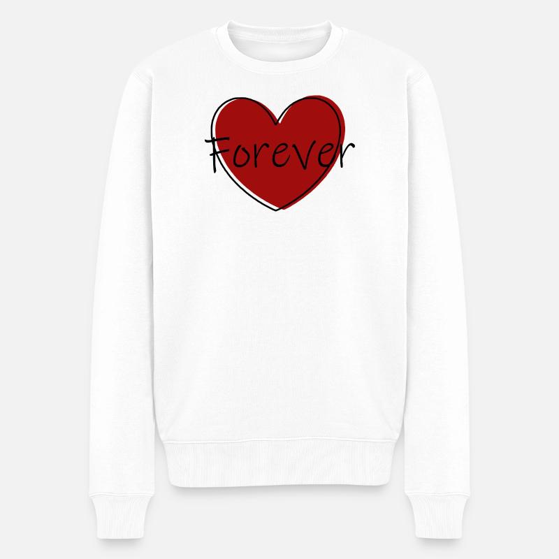 Cadeau rouge de la Saint-Valentin - Pull Premium bio Homme - blanc