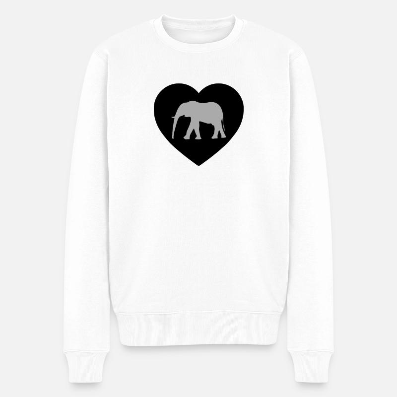 Elefant - Männer Premium Bio Pullover - Weiß