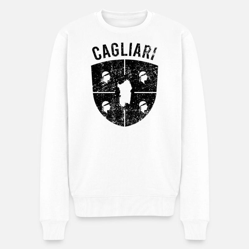 Cagliari Souvenir-T-Shirt Sardinien Geschenkdesign - Männer Premium Bio Pullover - Weiß