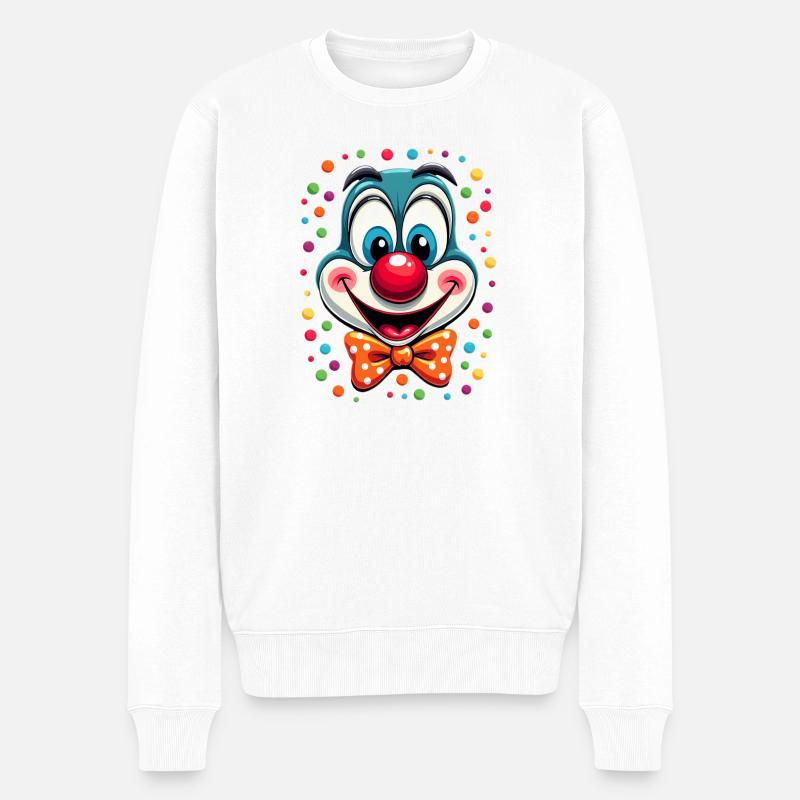 Karneval Clown Kostüm Fasching Fastnacht - Männer Premium Bio Pullover - Weiß