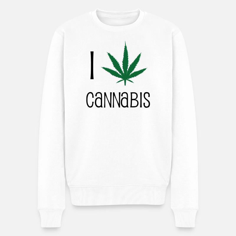 J'aime le cannabis - Pull Premium bio Homme - blanc