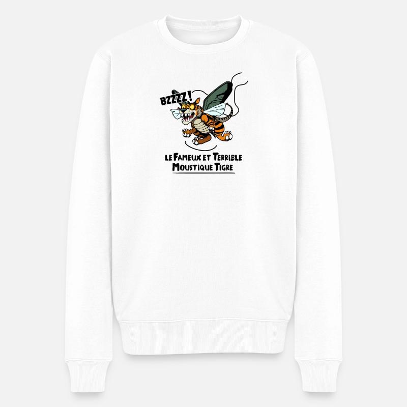 DIE BERÜHMTE TIGERMÜCKE - Männer Premium Bio Pullover - Weiß