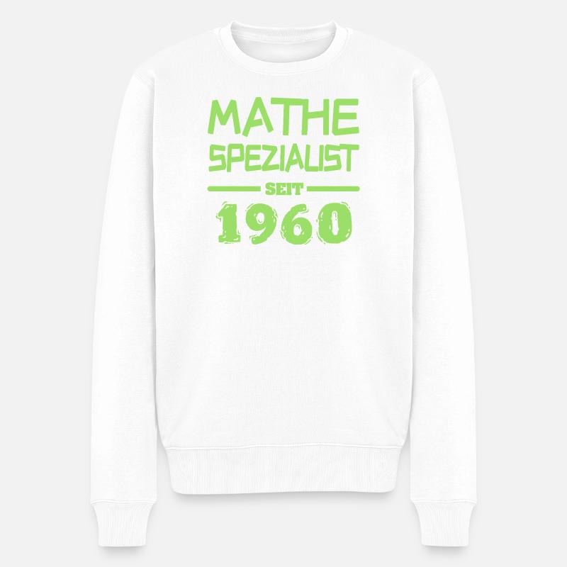 Mathe 1960 - Männer Premium Bio Pullover - Weiß