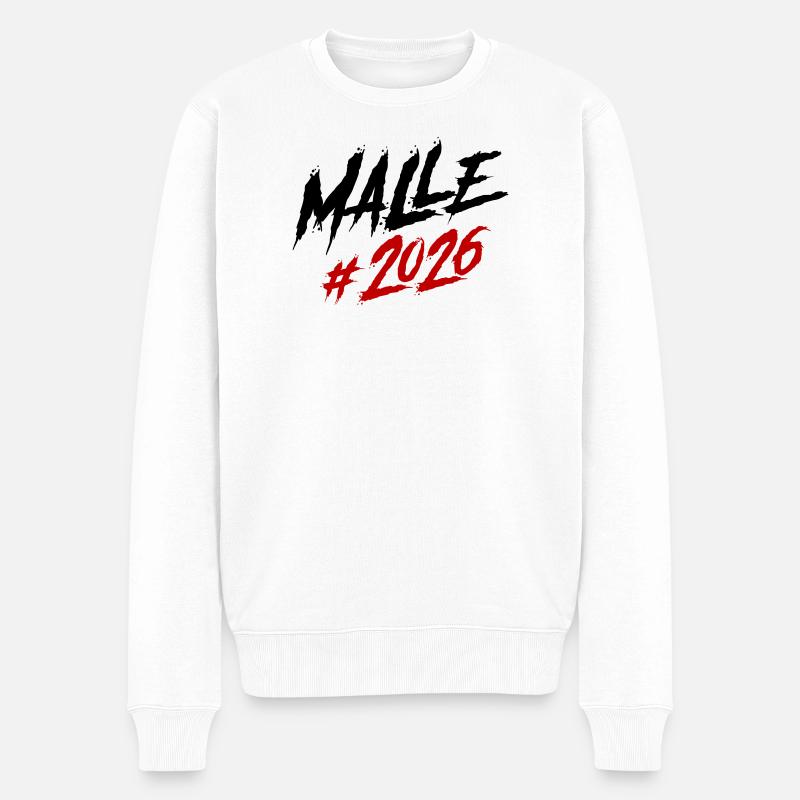Malle 2026 Mallorca Team - Männer Premium Bio Pullover - Weiß
