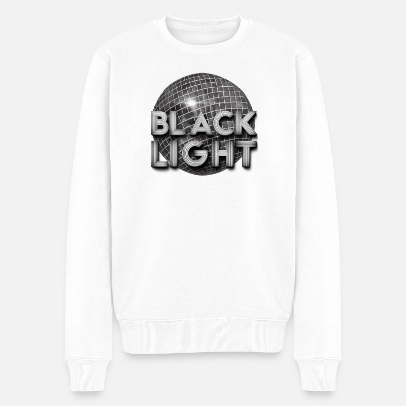 Schwarzes Licht Retro-Disco - Männer Premium Bio Pullover - Weiß