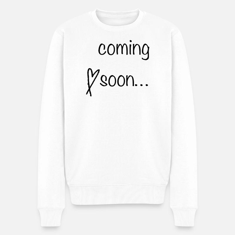Coming Soon Schriftzug - Männer Premium Bio Pullover - Weiß