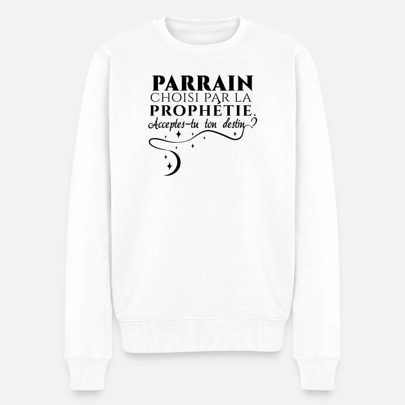 Pate durch Prophezeiung auserwählt - Männer Premium Bio Pullover - Weiß