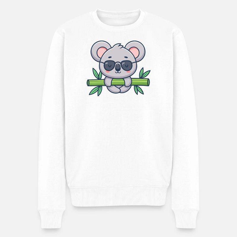 Koala sur Bambou Solaire - Pull Premium bio Homme - blanc
