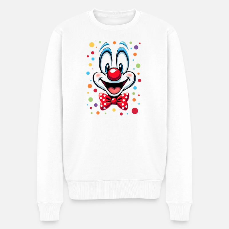 Karneval Clown Kostüm Fasching Fastnacht - Männer Premium Bio Pullover - Weiß