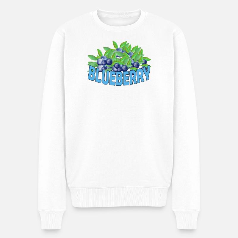 BLUEBERRY - Männer Premium Bio Pullover - Weiß