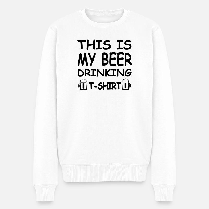 Bier - Männer Premium Bio Pullover - Weiß