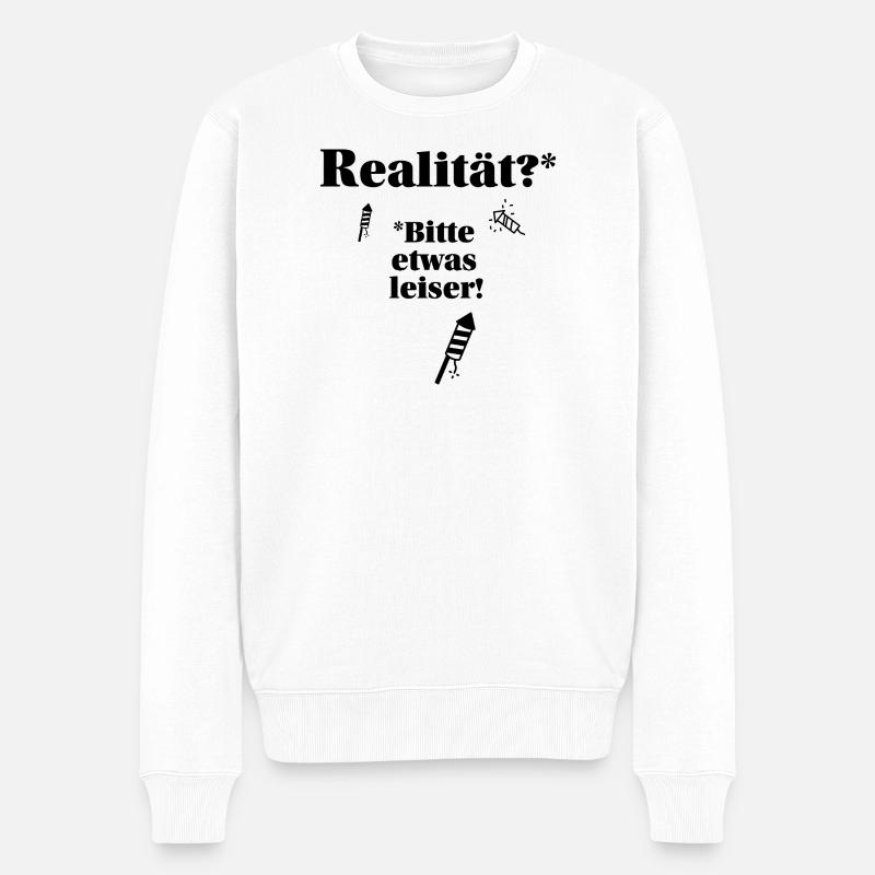 Realität & Wirklichkeit - Männer Premium Bio Pullover - Weiß