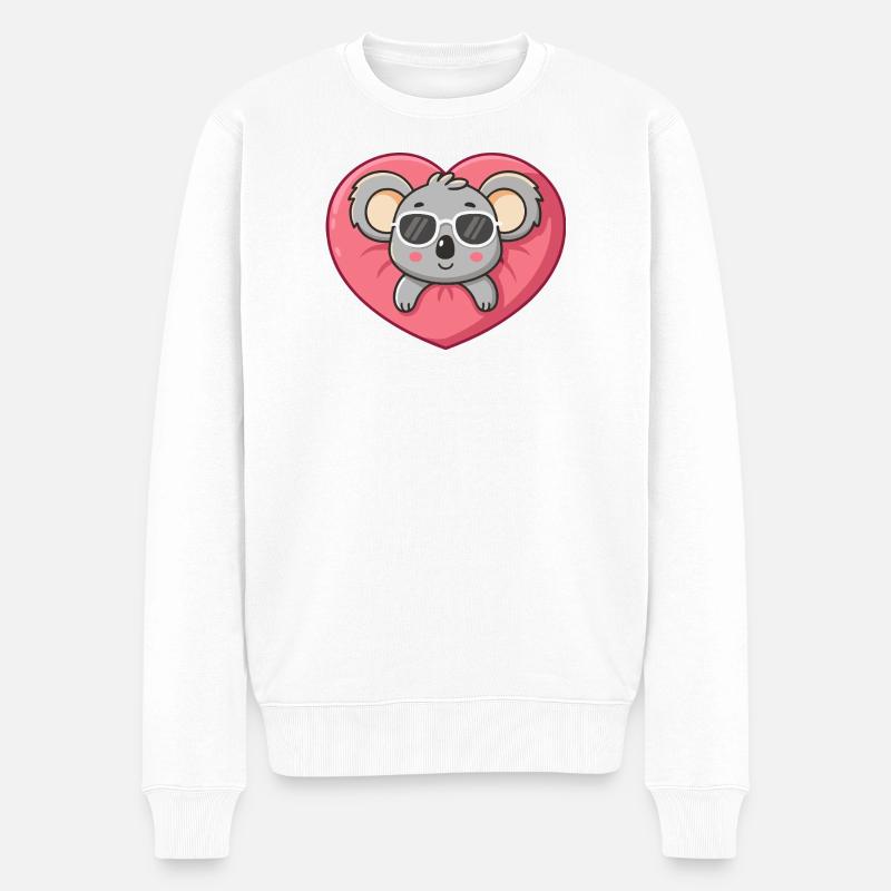 Koala Heart Glam-Sonnenbrille Cool - Männer Premium Bio Pullover - Weiß