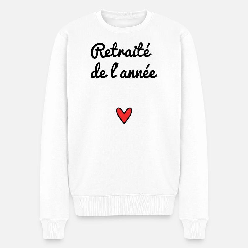 RETRAITE. RETRAITE. RETRAITEE. RETRAITE - Pull Premium bio Homme - blanc