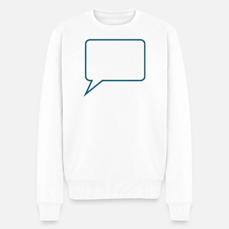 Sprechblase_Comic_blau2 - Pull Premium bio Homme - blanc